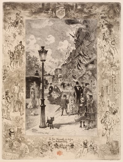 La Fête nationale au Boulevard Clichy 克利希大道上的国民假日，1878年。 作者 菲利克斯·希拉勒·布霍特