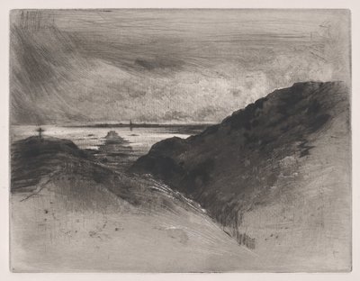悬崖--圣马洛湾，1889-90。 作者 菲利克斯·希拉勒·布霍特