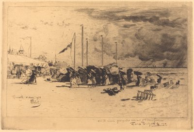 特鲁维尔的暴风雨，1874-1875年。 作者 菲利克斯·希拉勒·布霍特