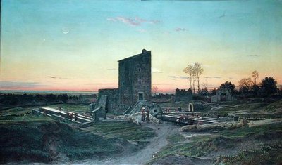 罗马风景或阿尔巴诺的洗手间 作者 Felix Hippolyte Lanoue