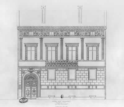 Hotel de Pourtales，酒店外观，1850年 作者 Felix Louis Jacques Duban