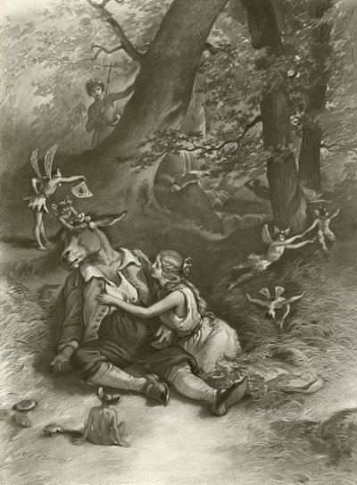 仲夏夜之梦。第四幕，第一幕（凹版印刷） 作者 费利克斯·奥克塔维斯·卡尔·达利