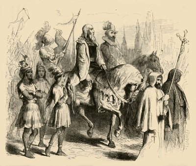 哥伦布和他的火车进入巴塞罗那，1877年。 作者 费利克斯·奥克塔维斯·卡尔·达利