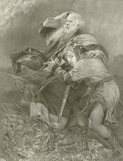 李尔王。第三幕，场景二（凹版印刷） 作者 费利克斯·奥克塔维斯·卡尔·达利