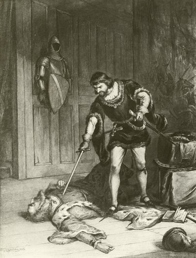 亨利六世的第三部分。 Act V-Scene VI（凹版印刷） 作者 费利克斯·奥克塔维斯·卡尔·达利