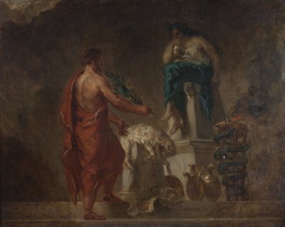 Lycurgus咨询Pythia 作者 费迪南德·维克多·尤金·德拉克罗瓦