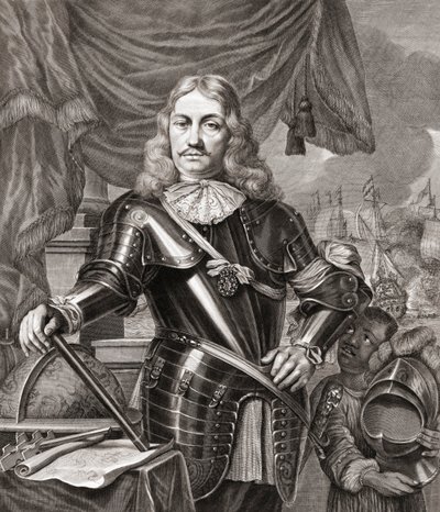 兰伯特·维舍尔（Lambert Visscher）从费迪南德·波尔（Ferdinand Bol）的画作雕刻后，制得科尼利斯·马滕斯腾（Cornelis Maartenszoon Tromp） 作者 费迪南德·波尔