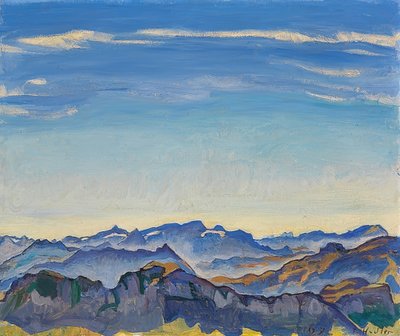 Rochers de Naye的沃州阿尔卑斯山。 1917年 作者 费迪南德·霍德勒