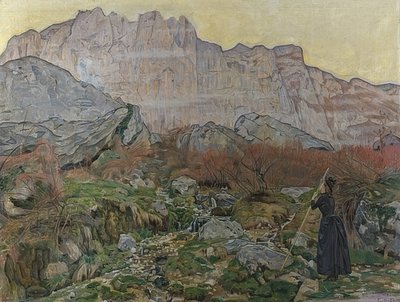 La Vision（山峦景观）。 1889年 作者 费迪南德·霍德勒