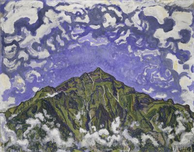 从Heustrich看到的Niesen山，1910年。 作者 费迪南德·霍德勒
