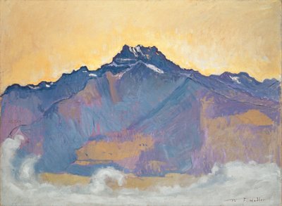 1912年从Chesières看到的Dents du Midi 作者 费迪南德·霍德勒