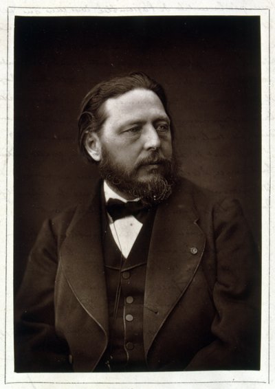 儒勒-布勒东（1827-1906）肖像（黑白照片）。 作者 费迪南德·穆尼尔（Ferdinand Mulnier）