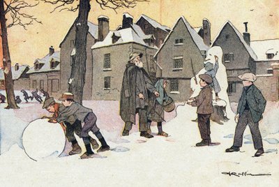 雪，《童年的想象》，约 1900 年（雕刻） 作者 费迪南德·拉芬