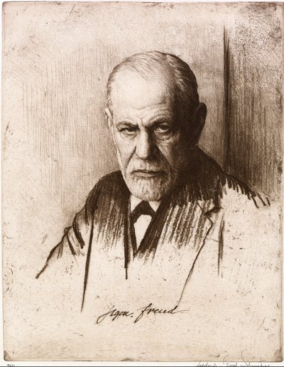 西格蒙德-弗洛伊德（1856-1939 年）肖像。费迪南德-施姆策尔（1870-1928 年）的作品，雕刻 作者 费迪南德·舒穆策