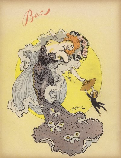 男人握着美女的扇子（彩色平版） 作者 费迪南德·西吉斯蒙德·巴克