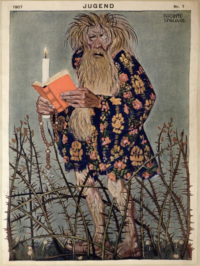 《巨魔》，来自《Jugend》杂志的插图，1907 年在慕尼黑出版（彩色平版印刷） 作者 费迪南德·斯皮格尔