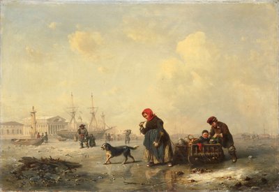 涅瓦河在圣彼得堡，1844年冬季 作者 费迪南德·西奥多·希尔德布兰特