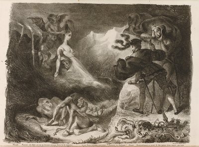 歌德浮士德的插图，1828年 作者 费迪南德·维克多·尤金·德拉克罗瓦
