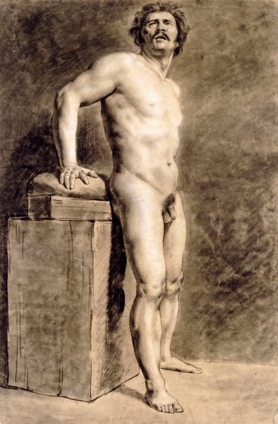 男性学院人物，大概是波兰人，站立，1821年 作者 费迪南德·维克多·尤金·德拉克罗瓦