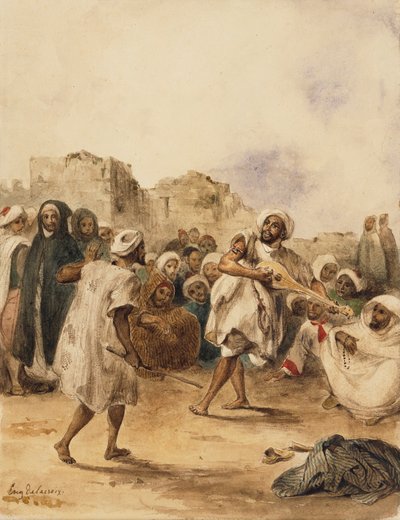 漫步运动员，1833年 作者 Ferdinand Victor Eugene Delacroix