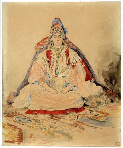 丹吉尔的犹太婚姻。尤金-德拉克洛瓦（1798-1863）的水彩画作品 作者 费迪南德·维克多·尤金·德拉克罗瓦