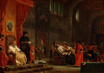 两个福斯卡里，1855年 作者 Ferdinand Victor Eugene Delacroix