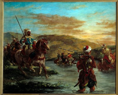 The passage of a gue in Morocco. Painting by Eugene Delacroix (1798-1863) 作者 费迪南德·维克多·尤金·德拉克罗瓦