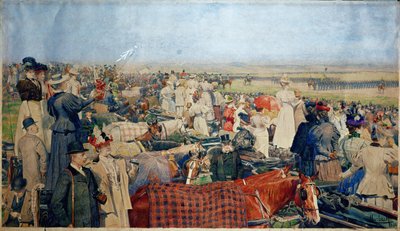 维也纳最大的阅兵场施梅尔斯广场上的春季阅兵......（水彩画） 作者 费迪南·冯·梅尔巴赫