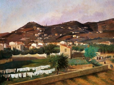 费迪南多-布纳米奇（1820-92）的《菲耶索莱山景》，布面油画，88x119厘米 作者 费迪南多·布纳米奇
