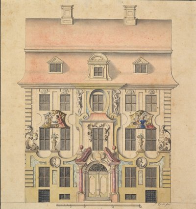 建筑设计的外墙，1739-69。 作者 费伦茨·斯佩思