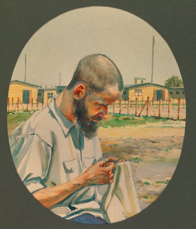 施罗瑟教授在古斯特罗晾晒衣物 作者 费尔南德·巴比尔