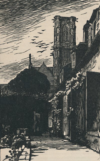 讷韦尔-大教堂塔，1919年 作者 费尔南德·查兰德（Fernand Chalandre）