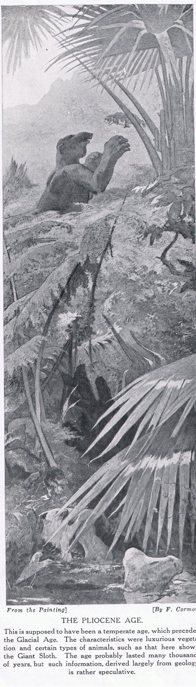上新世时代，来自&39;哈钦森的国家历史&39;，c.1910 作者 费尔南德·科尔蒙（Fernand Cormon）