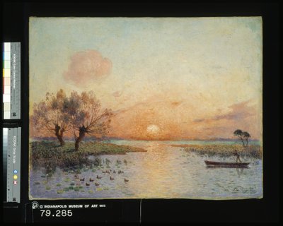 日落时的池塘（La Mare Au Coucher Du Soleil）（布面油画） 作者 费尔南德·洛延·杜普伊戈多