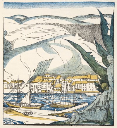 昂蒂布，来自Gazette de Bon Ton，酒吧。 1920年（模版印刷） 作者 费尔南德·西蒙