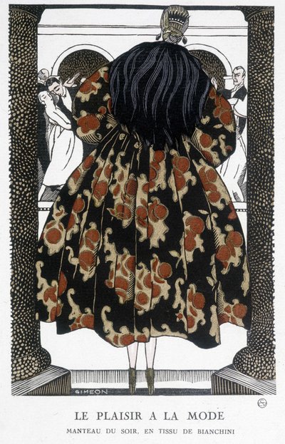 比安奇尼的晚礼服--费尔南-西芒（1884-1928）的插图，载于 "Gazette du bon ton"。 作者 费尔南德·西蒙