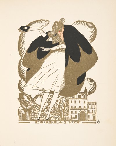 Bourrasque，来自时装系列，1920年（pochoir print） 作者 费尔南德·西蒙