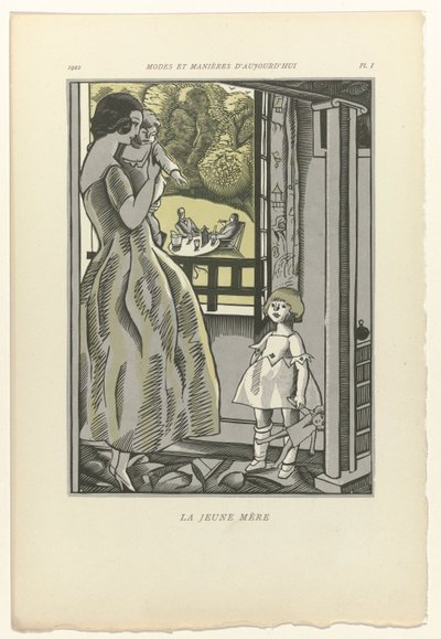 当今的时尚和礼仪，1922 年，图 1：年轻的母亲 作者 费尔南德·西蒙