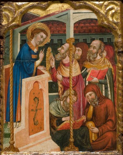 圣斯蒂芬与犹太人的争执，约1350年 作者 Ferrer and Arnau Bassa,