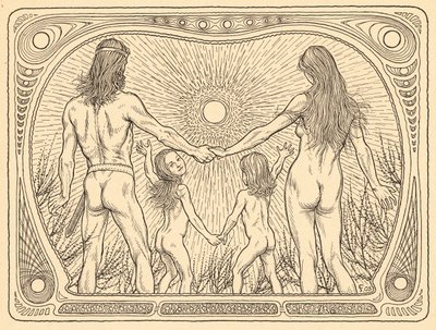 Sonnenwanderer，图版12，出自作品集《生活》，1908年在柏林由弗里茨-海德出版社出版。 作者 菲杜斯