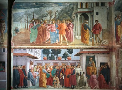 The Tribute money, by Tommaso Masaccio, The Raising the Son of the Son of Theophilus and Saint Peter 作者 菲律宾人利皮