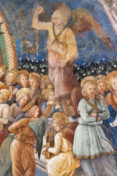 天使，玛利亚加冕细节 作者 Filippo Lippi