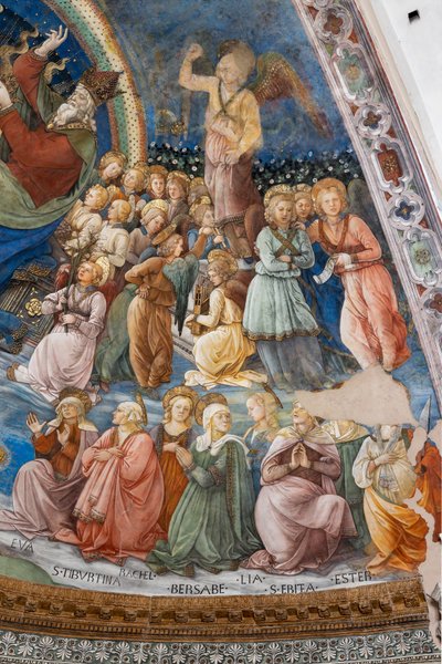 圣人和天使，玛丽加冕礼的细节 作者 Filippo Lippi
