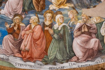 圣徒，玛丽加冕礼的细节 作者 Filippo Lippi