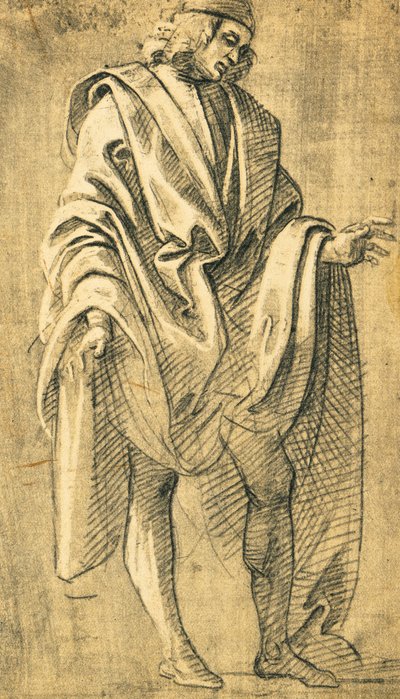 菲利波-里皮（约 1457-1504 年）的铅笔画《男性人物研究 作者 菲利波·利皮（Filippo Lippi）
