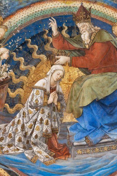 圣母玛利亚和上帝，玛利亚加冕细节 作者 Filippo Lippi