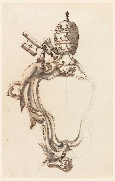 绘图，教皇护额，1740-70 年 作者 菲利波·马基奥尼（Filippo Marchionni）