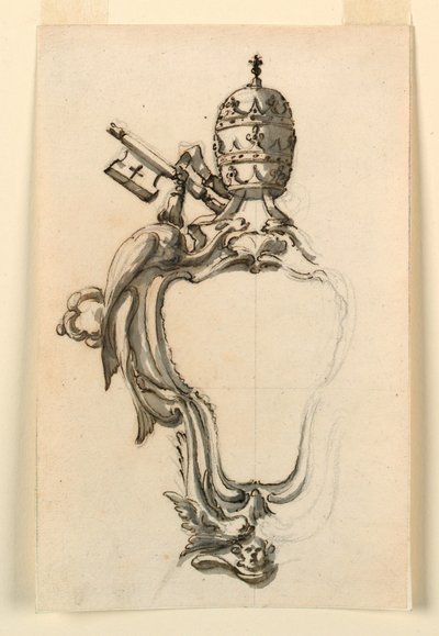 绘图，教皇护额，1740-70 年 作者 菲利波·马基奥尼（Filippo Marchionni）