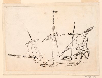 绘画，一艘帆船，1770-1800 年 作者 菲利波·马基奥尼（Filippo Marchionni）