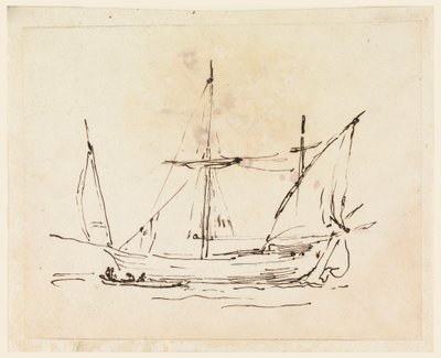 绘画，一艘帆船，1770-1800 年 作者 菲利波·马基奥尼（Filippo Marchionni）